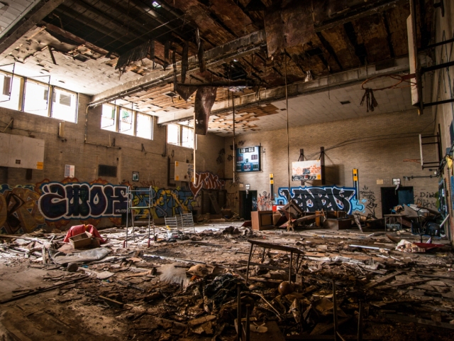 abandoned school gym