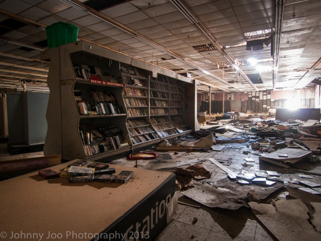 abandoned market in ohio full of books and movies