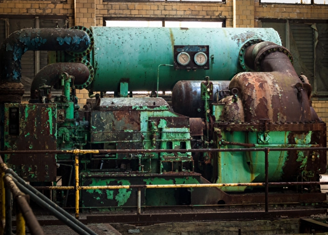 abandoned industrial rayon factory generator