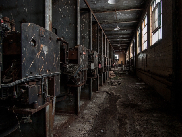 abandoned industrial rayon factory electrical generators