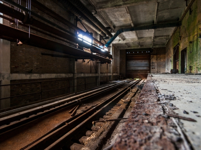 abandoned industrial rayon factory train tracks