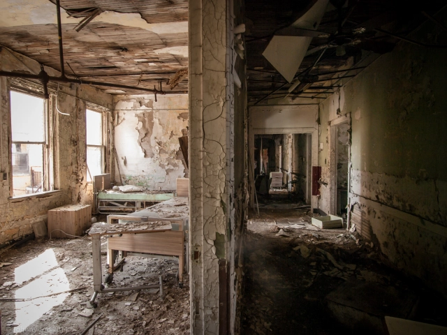 abandoned brownsville hospital split hallway