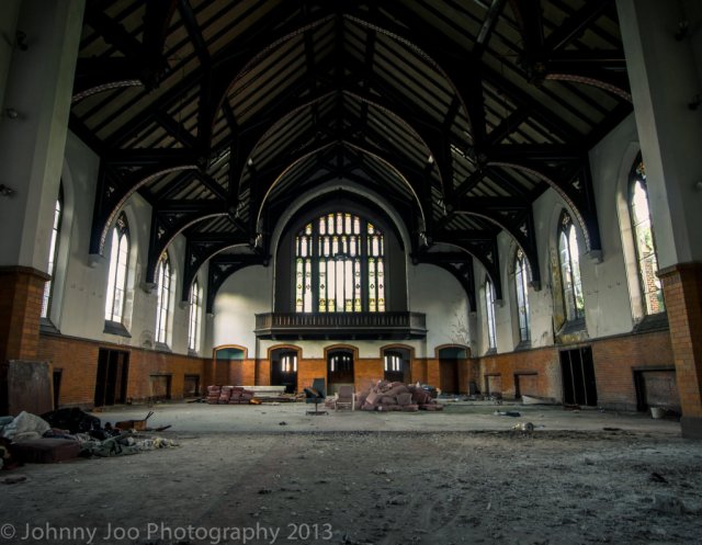abandoned church interior