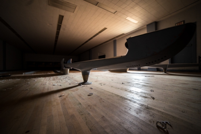 bowling alley in abandoned hospital