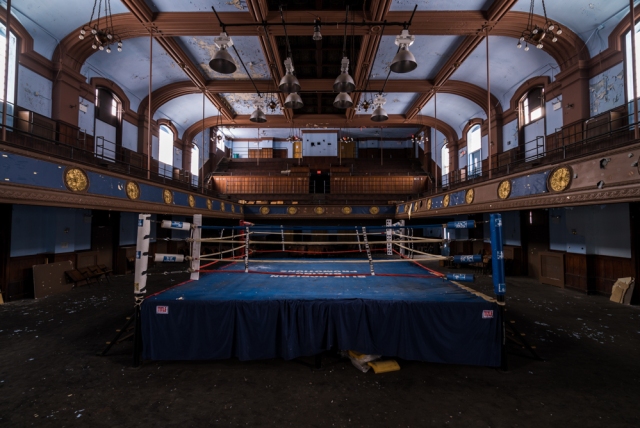 abandoned blue horizon boxing ring