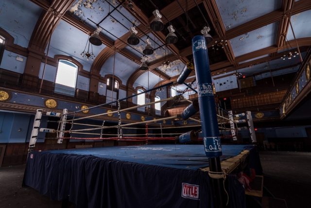 abandoned blue horizon boxing ring