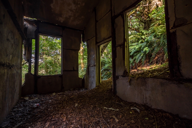 abandoned war bunker from the inside