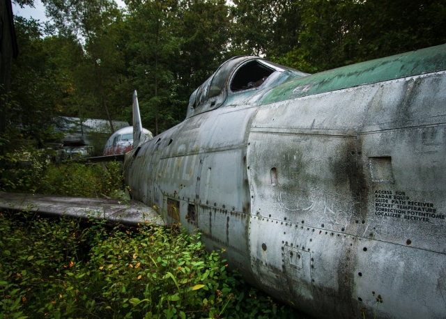 abandoned war plane from WWII
