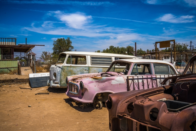 old vintage cars in bombay beach california