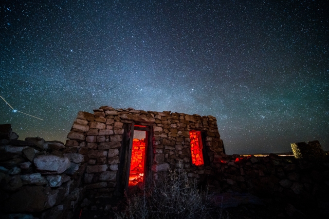 abandoned ghost town of two guns arizona under the stars