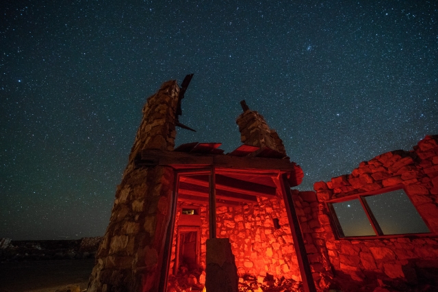 abandoned ghost town of two guns arizona under the stars